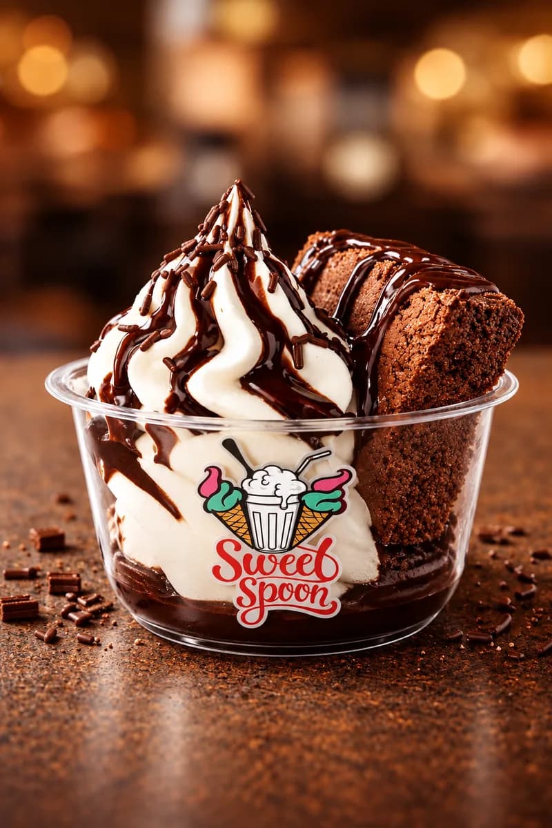 Brownie with Vanilla Ice Cream