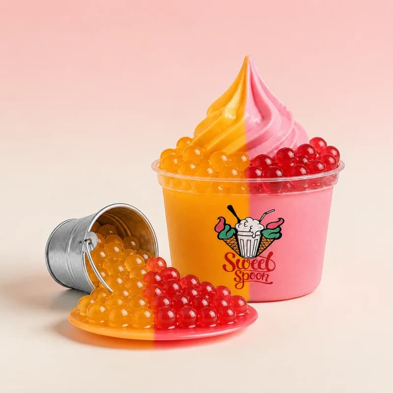 Mango Strawberry Boba