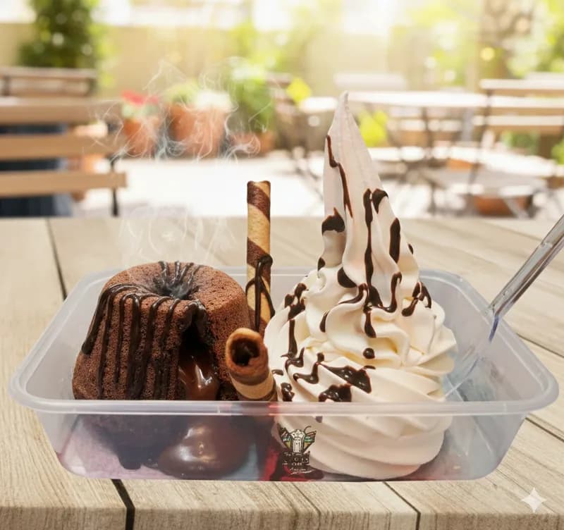Molten Lava with Vanilla Ice Cream