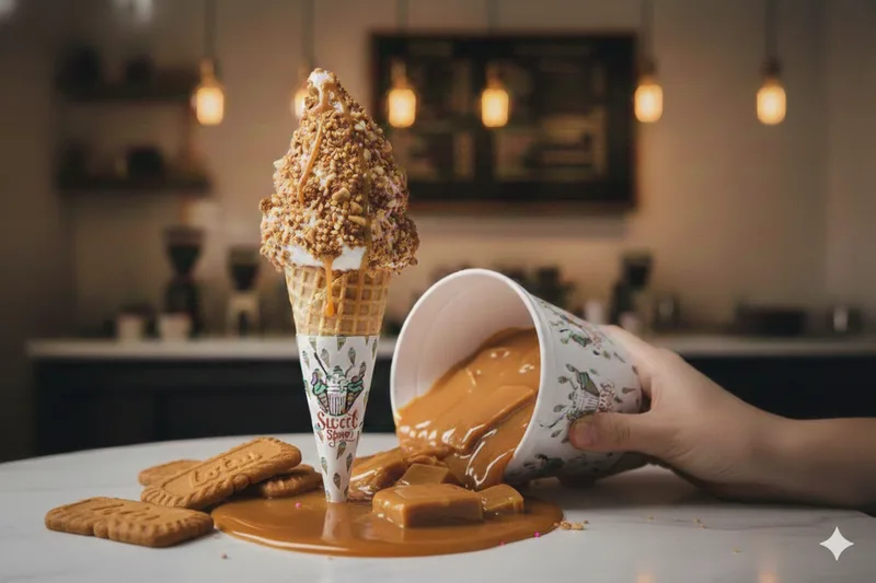 Caramel Biscuit Waffle Cone
