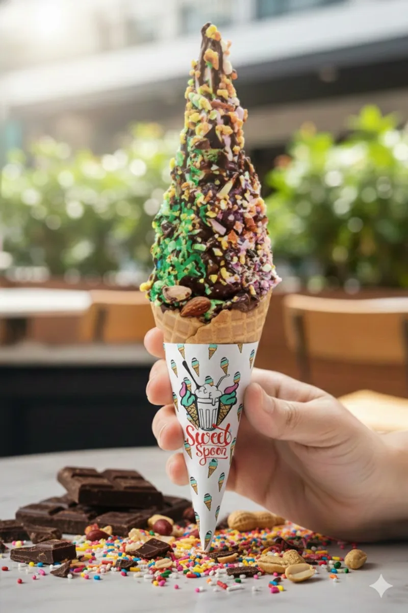 Special Nutty Cornetto Dip Waffle