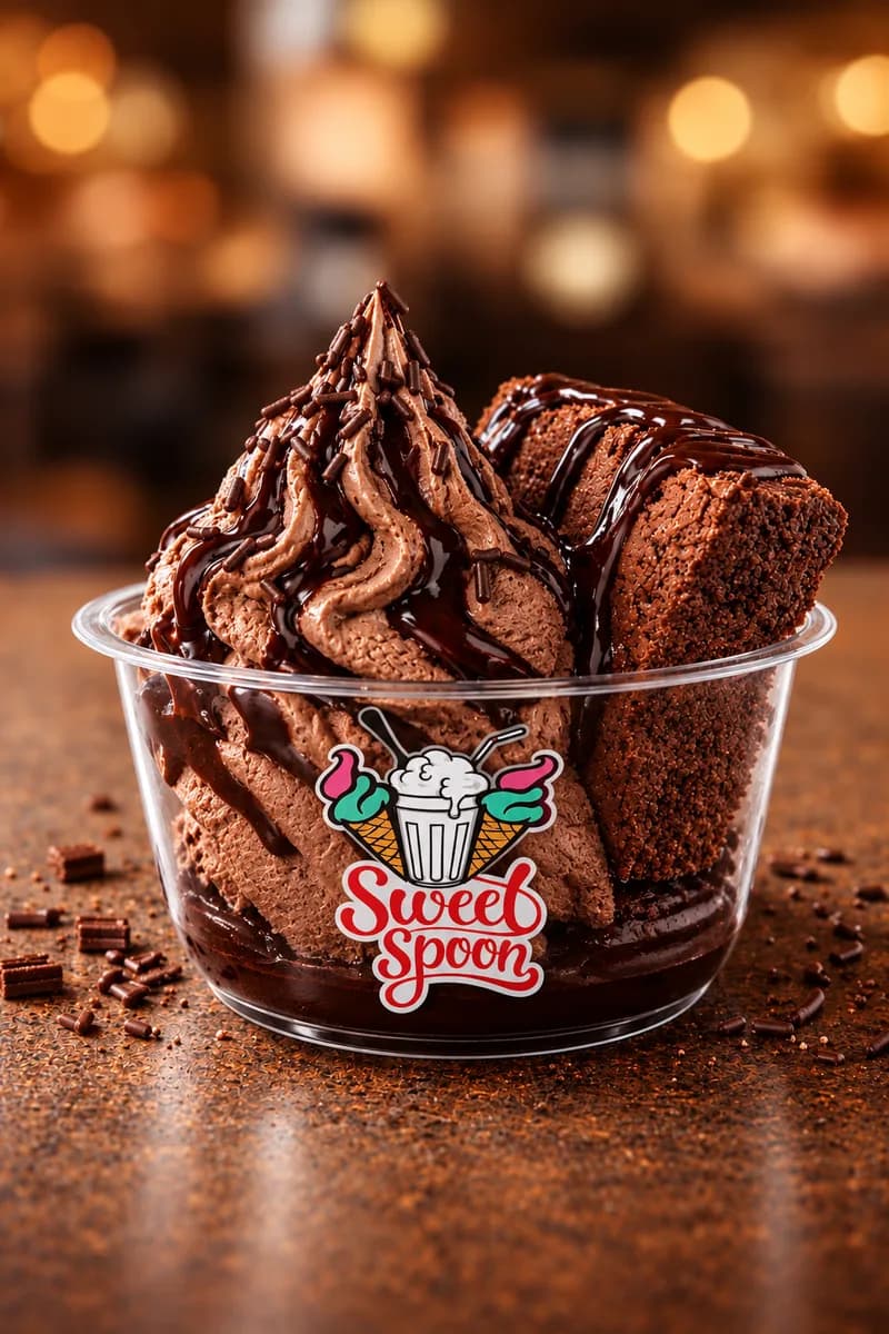 Brownie with Chocolate Ice Cream