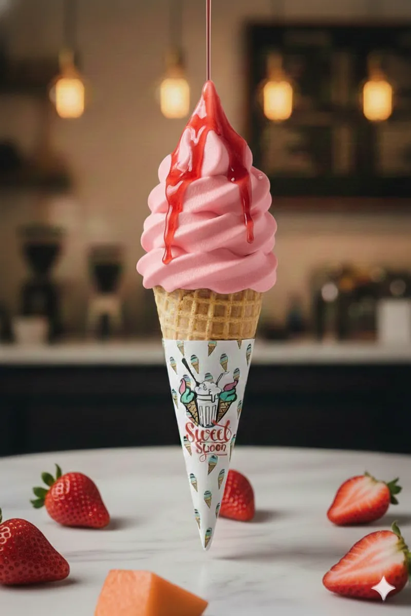 Strawberry Waffle Cone