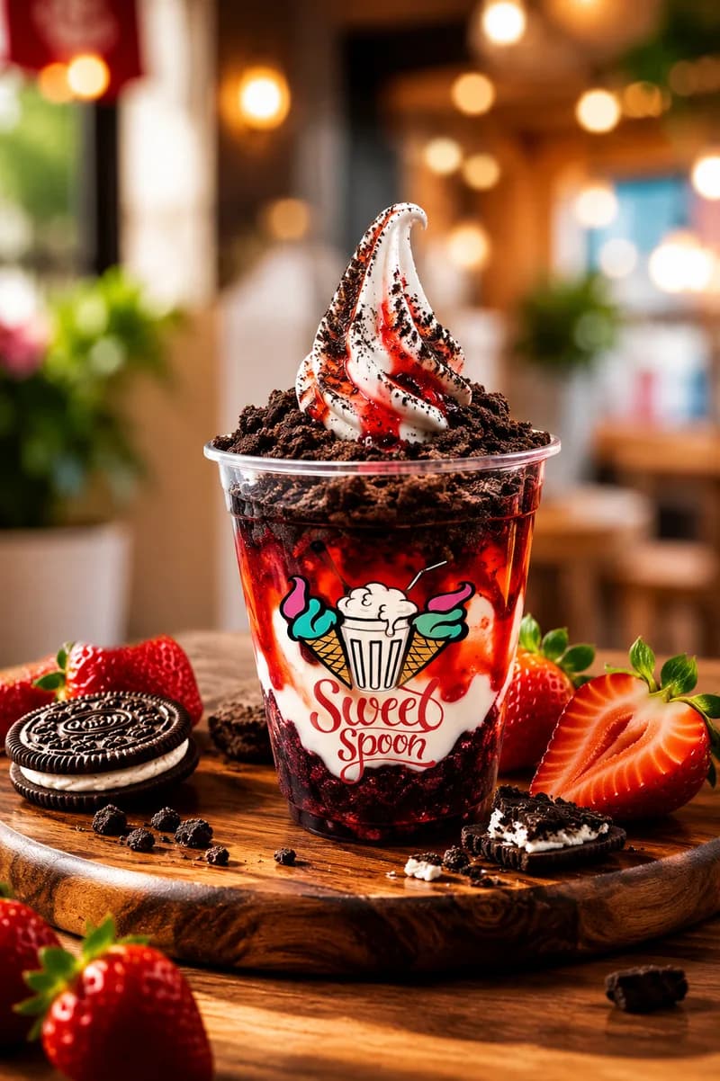 Oreo Strawberry Base Special Loaded Sundae